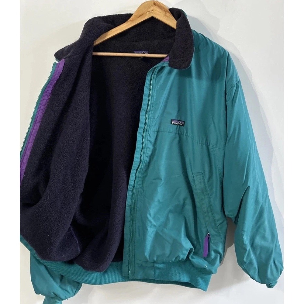 Mens Vintage Patagonia Shelled Synchilla Jacket Fleece Lined Zip 90's XXL 28121
